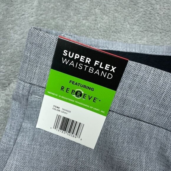 Haggar Mens Comfort Performance Straight Fit Gray Dress Pants 34x32 New a0867 - Picture 2 of 7